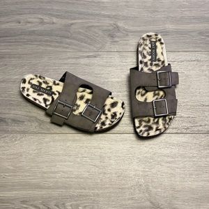 Sole Society Leopard So-Felixa faux fur sandal